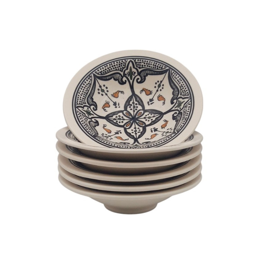 Lot de 6 Assiettes Tebsi Marocain noir - D 23 cm