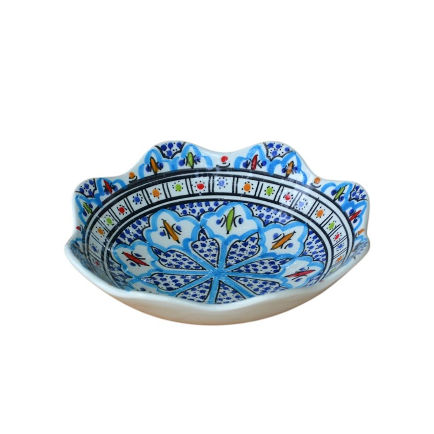 Jatte fleur  Bakir turquoise D 19 cm