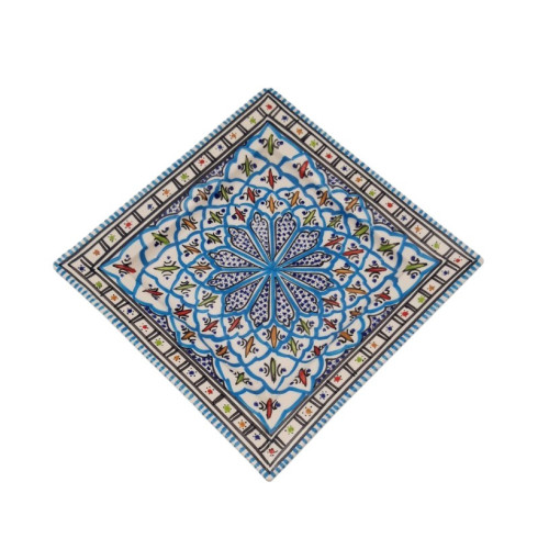 Assiette carrées Bakir turquoise - L 24 cm