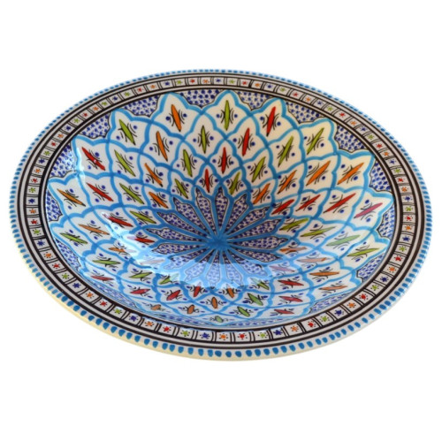 Plat Tebsi Bakir turquoise - D 33 cm