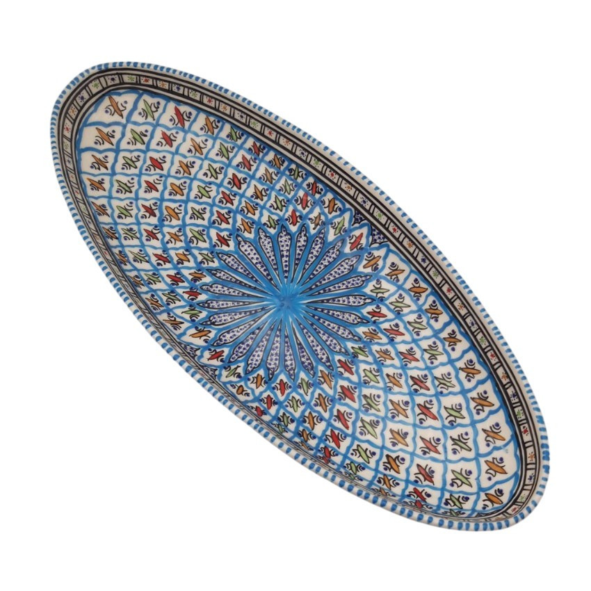 Plat ovale Bakir turquoise - L 53 cm