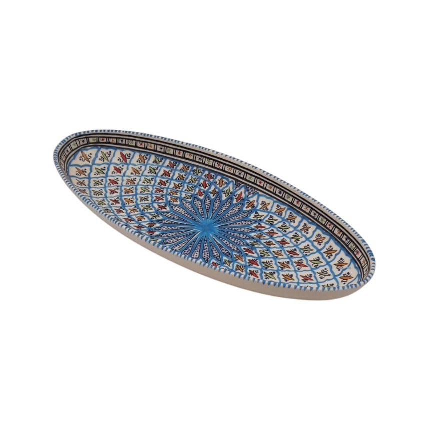 Plat ovale Bakir turquoise - L 40 cm
