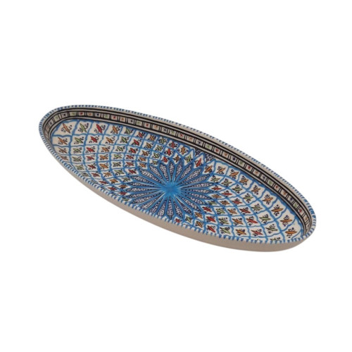 Plat ovale Bakir turquoise - L 40 cm