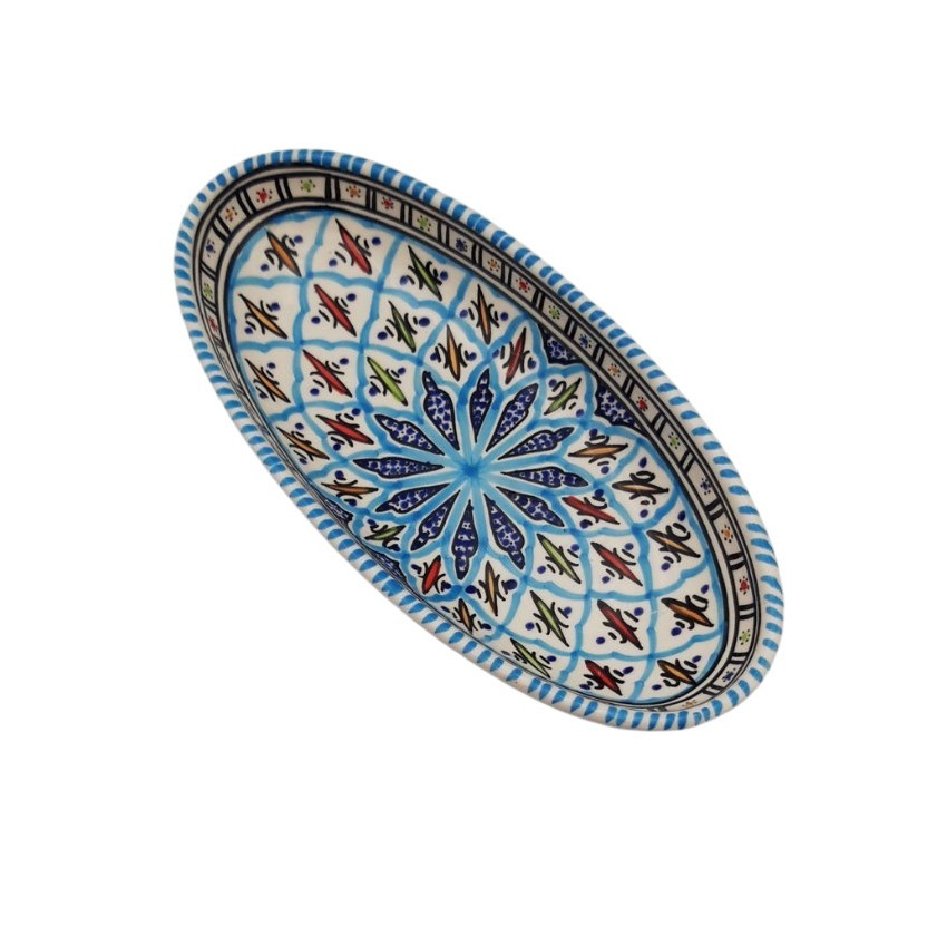 Plat ovale Bakir turquoise - L 30 cm