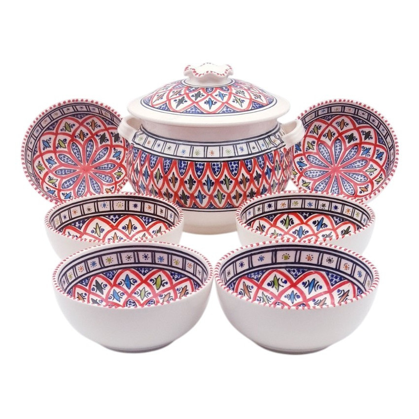 Service à soupe Bakir rouge - 12 pers