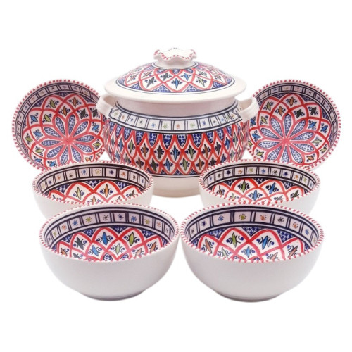 Service à soupe Bakir rouge - 8 pers