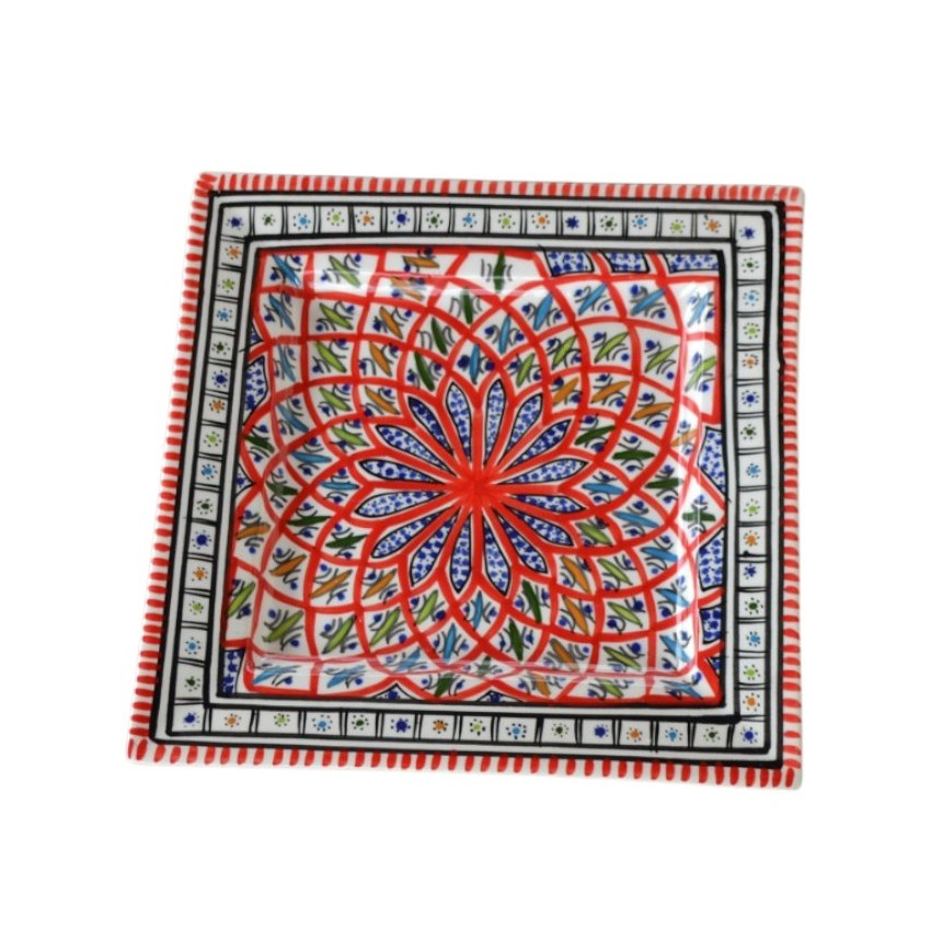Assiette carrées Bakir rouge - L 24 cm