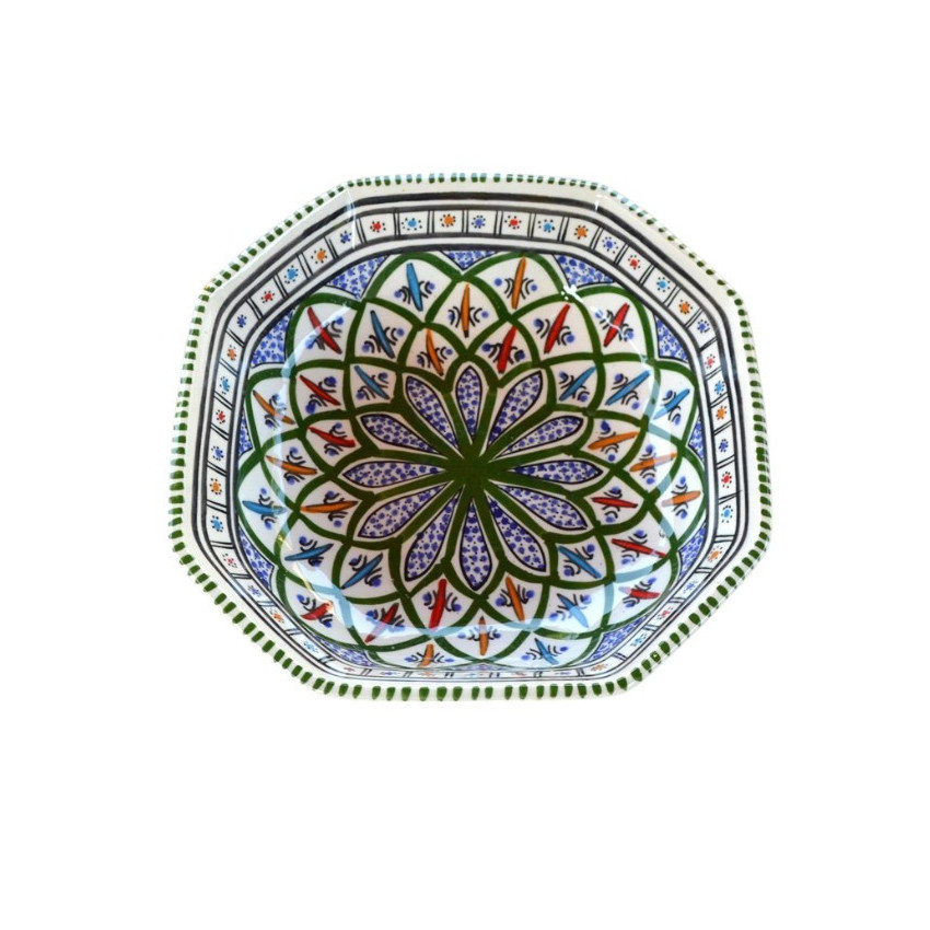 Plat octogonal Bakir vert - L 20 cm