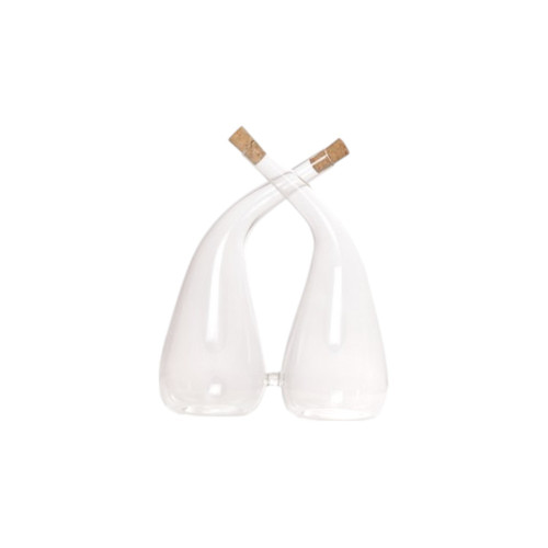 Bouteille duo d'huile et de vinaigre en verre 2