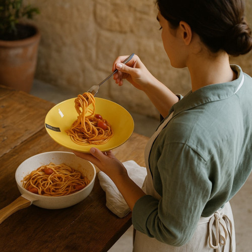 Assiette creuse Organic Line Vert olive - D 22.5 cm