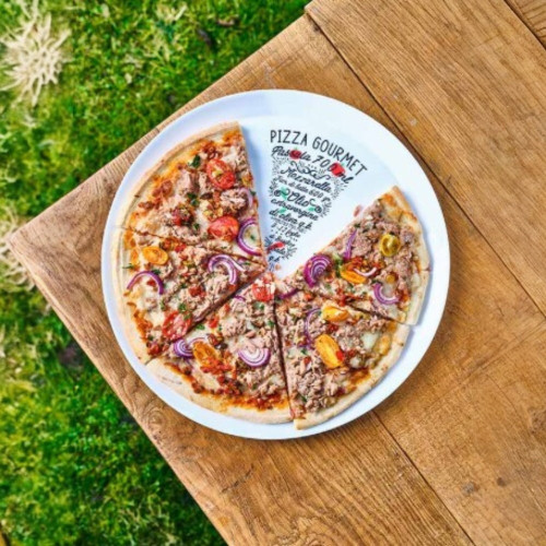 Assiette à pizza en opale blanche Gourmet - D 33 cm