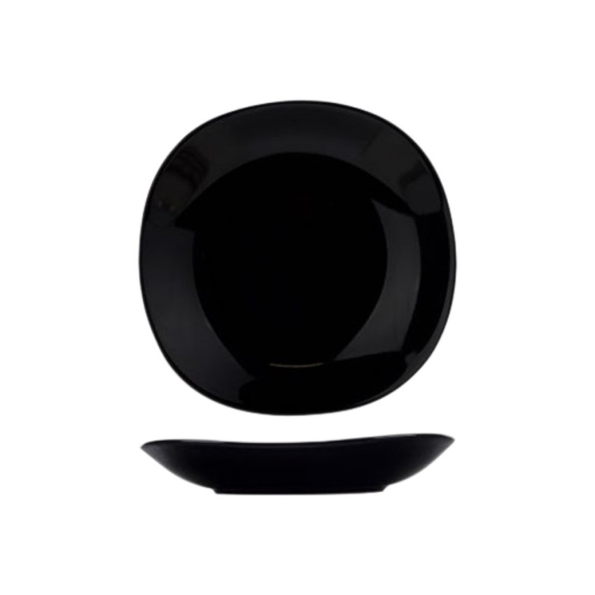 Assiette carrée creuse  Kithira Noir - D 21 cm