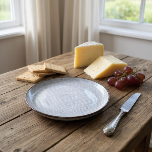 Lot de 4 assiettes à entrée ou à dessert Cuator Gris