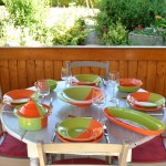 Plat ovale Kerouan orange et vert - L 40 cm