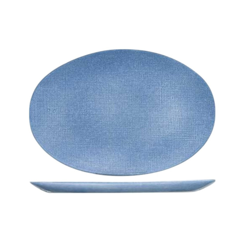 Assiette plate ovale Sajet Bleu- D 35*24 cm