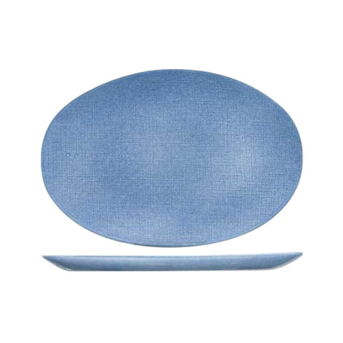 Assiette plate ovale Sajet Bleu- D 35*24 cm