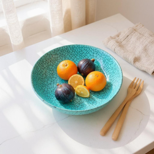 Assiette creuse Icy Turquoise - D 20 cm