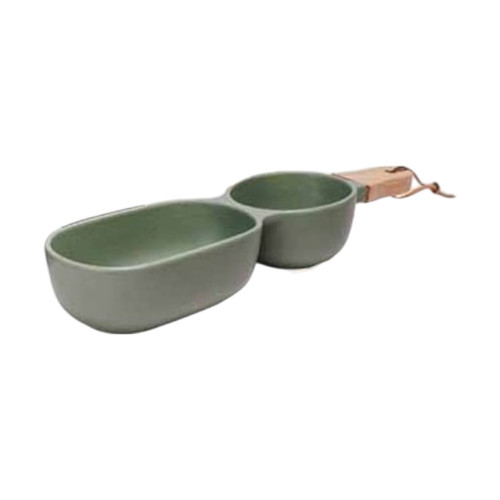 Coupelle Apéro avec poignet Vert - D 34.5*9.5*5.5 cm