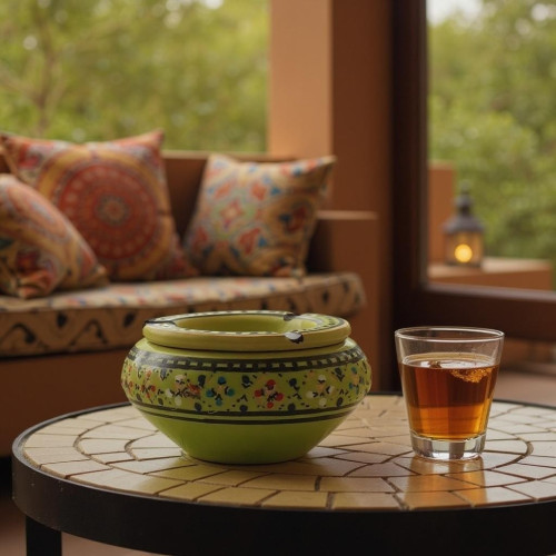 Cendrier marocain Marrakech Vert- Grand modèle