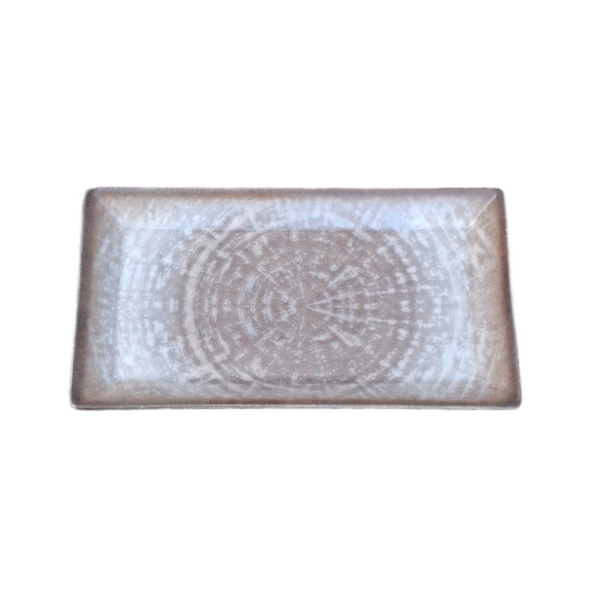 Assiette plate rectangle en porcelaine - 29.5*17*2.5 cm - Crête