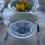 Lot de 6 assiettes Tebsi Marocain turquoise - D 23 cm