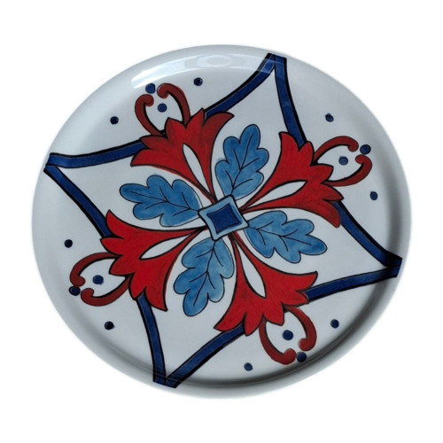 Assiette à pizza 33 cm de diamètre Floral Rouge
