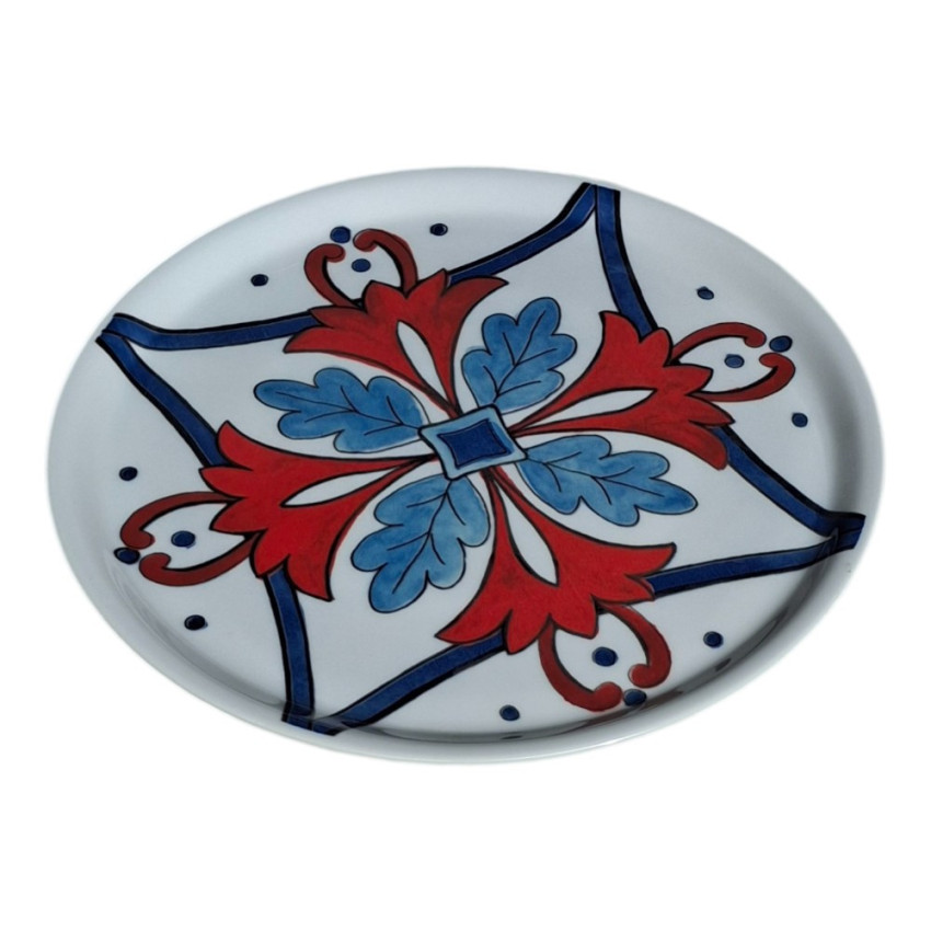 Assiette à pizza 33 cm de diamètre Floral Rouge