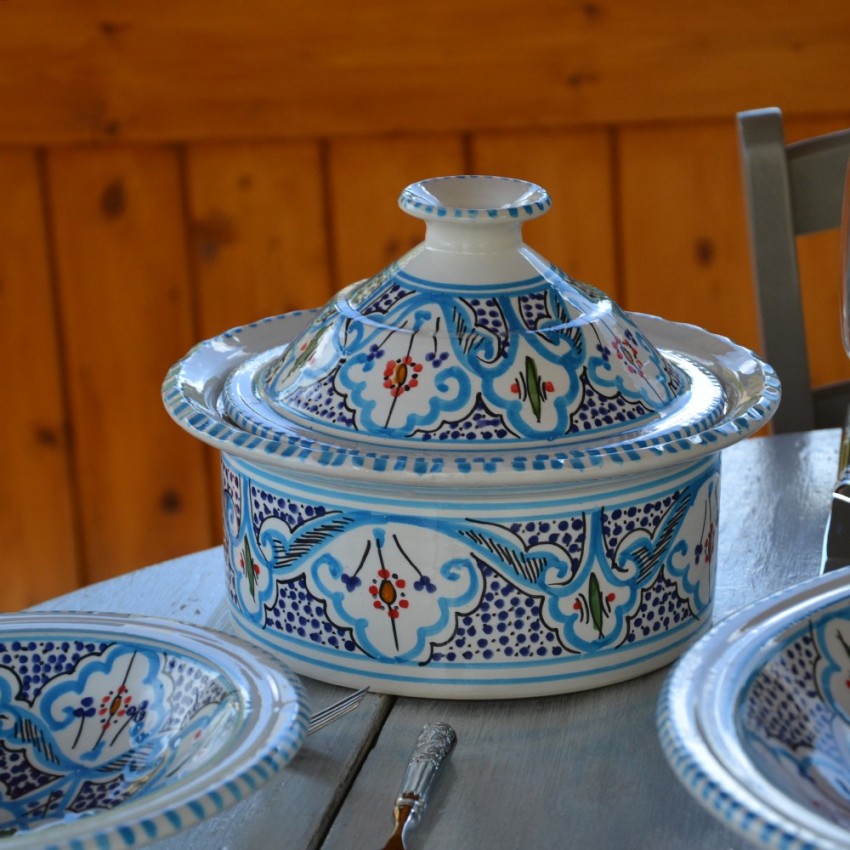 Cocotte Querouana Marocain turquoise - D 20 cm