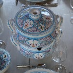 Couscoussier Marocain turquoise Liseré - Grand modèle