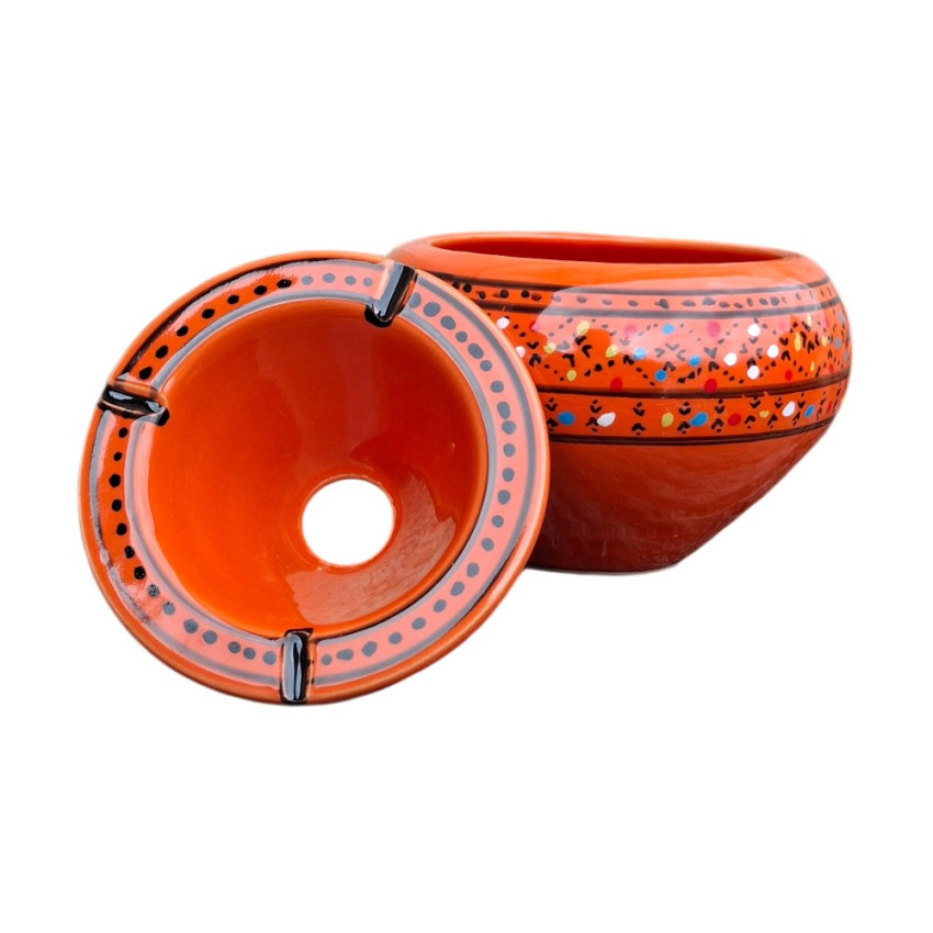 Cendrier marocain Marrakech Orange - Grand modèle