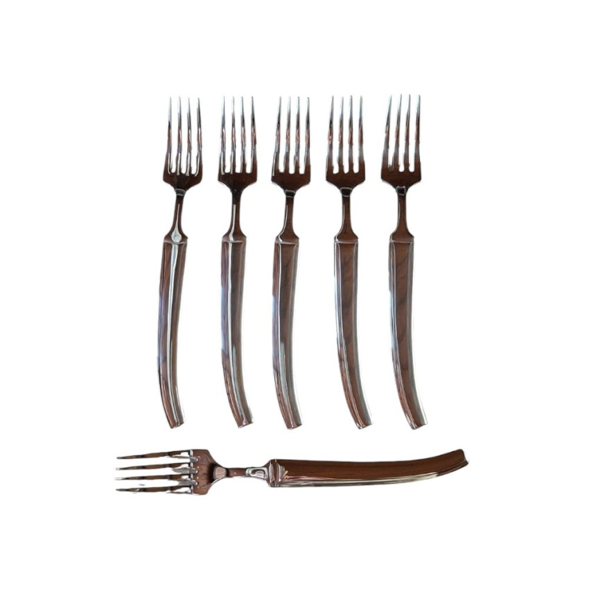Lot de 6 fourchettes à viande en inox Texas