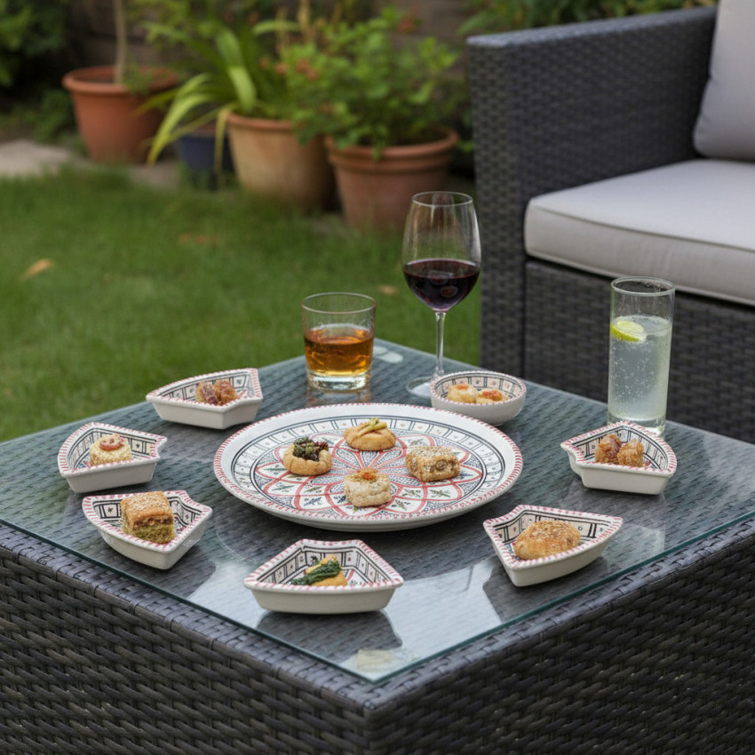 Service apéritif Rond Bakir Rouge