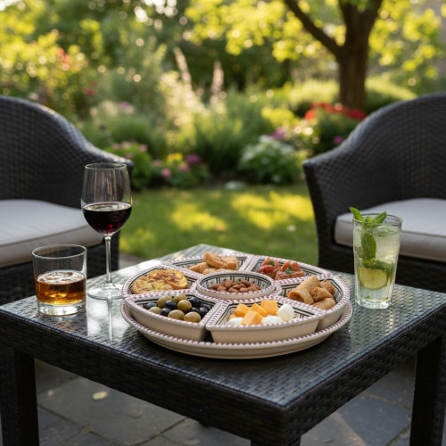 Service apéritif Rond Bakir Rouge