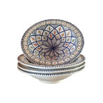 Lot de 4 assiettes creuses Tebsi Bakir bleu - D 23 cm