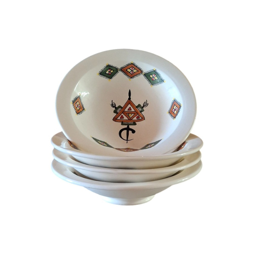 Lot de 4 assiettes creuses Tebsi Sahel Beige - D 23 cm