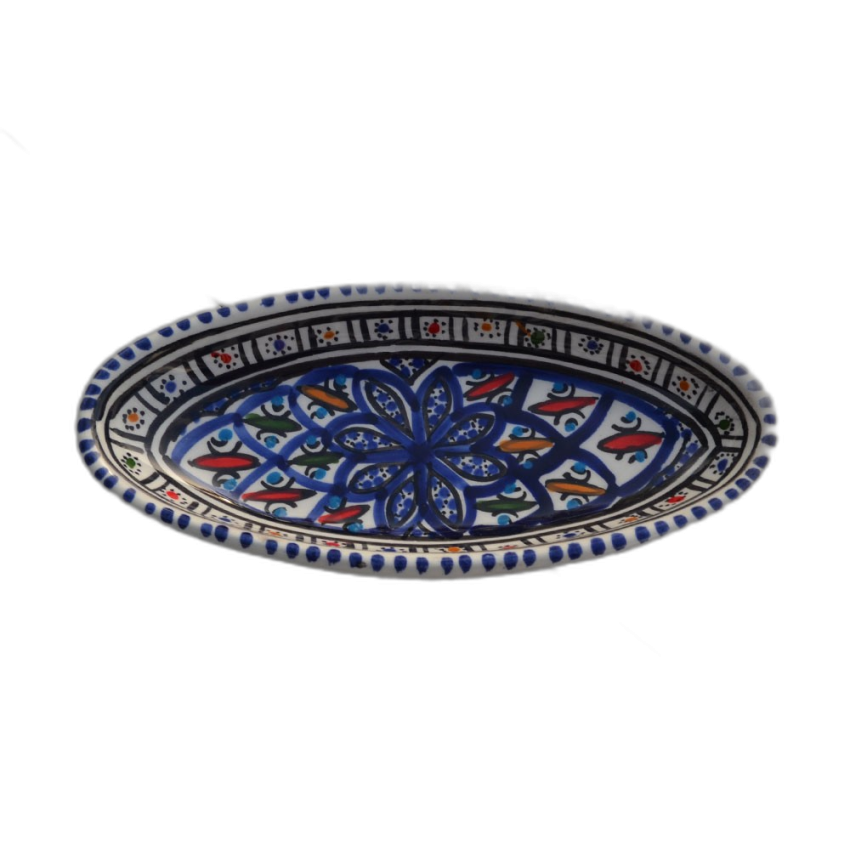 Plat ovale Bakir bleu - L  20 cm