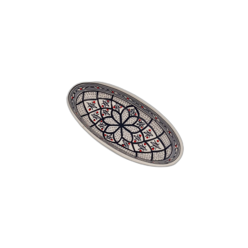 Plat ovale Bakir gris - L 24 cm