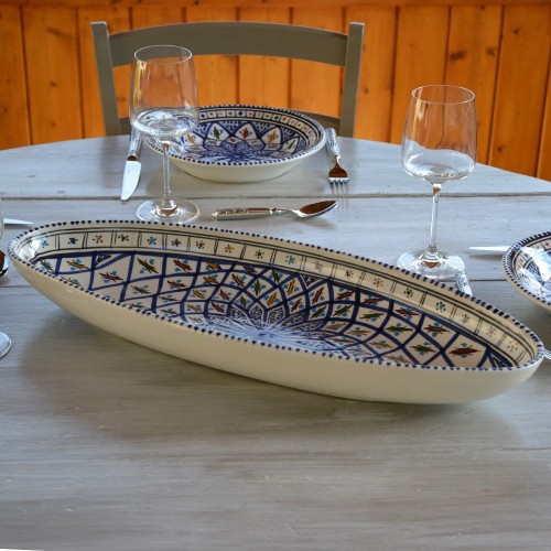 Plat ovale Bakir bleu - L 40 cm 2