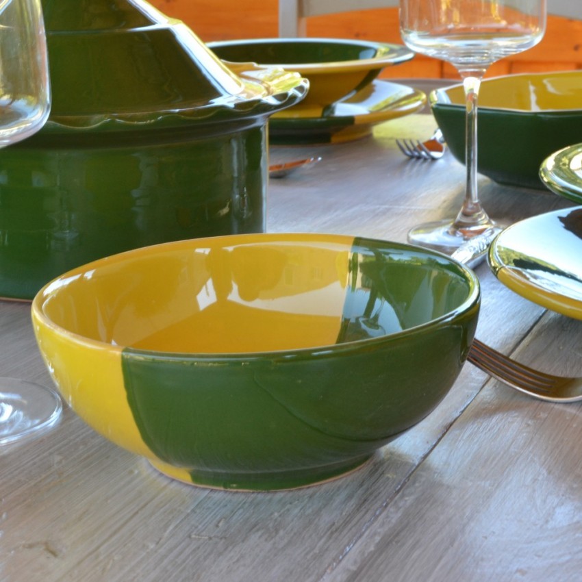 Service à soupe Kerouan jaune et vert - 6 pers