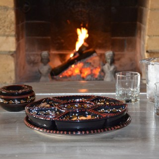 Service à apéritif Tatoué noir