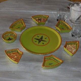 Service à apéritif Tatoué vert