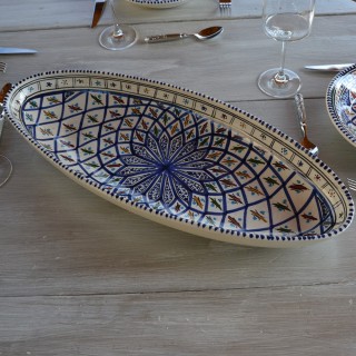 Plat ovale Jileni bleu - L 50 cm