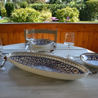 Plat ovale Jileni bleu - L 50 cm