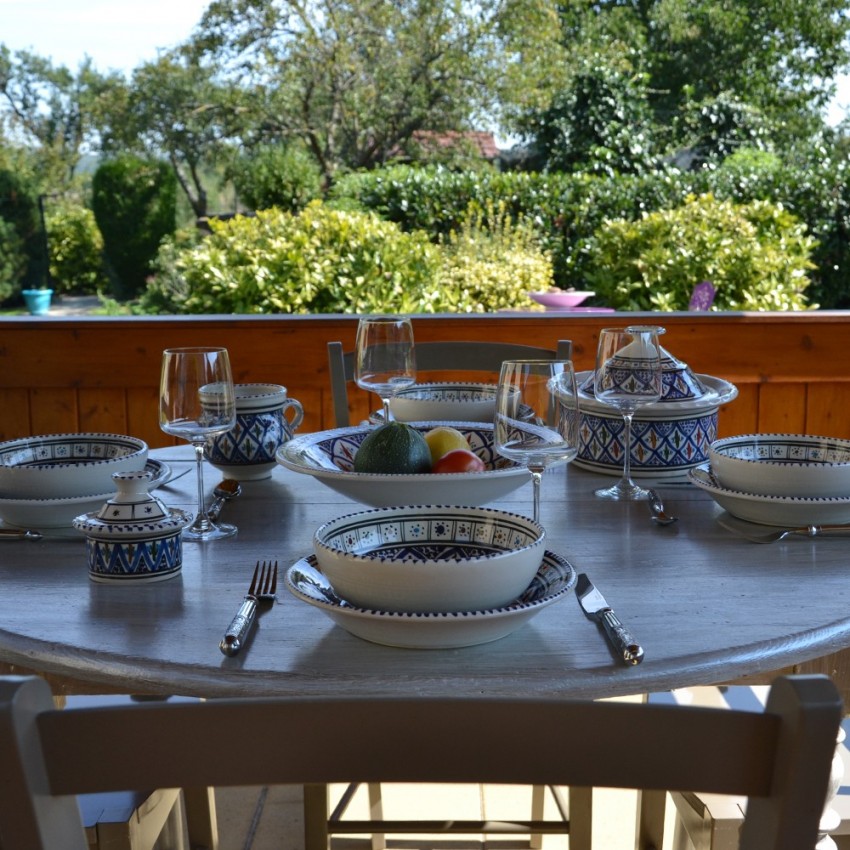 Plat ovale Jileni bleu - L 50 cm