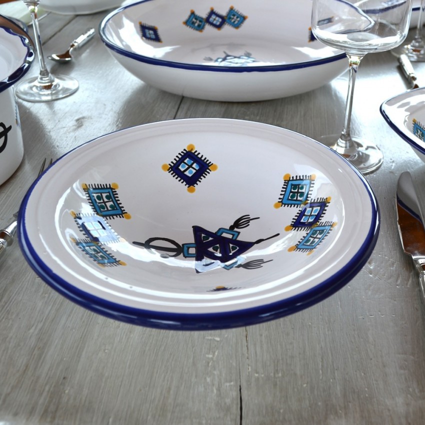 Plat Tebsi Khelel bleu - D 37 cm