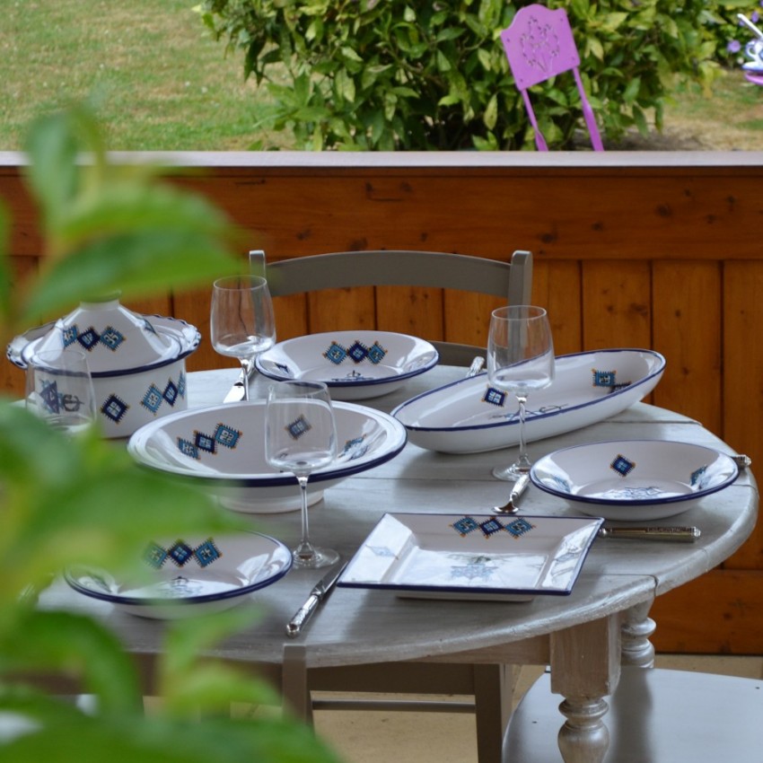 Plat Tebsi Khelel bleu - D 37 cm