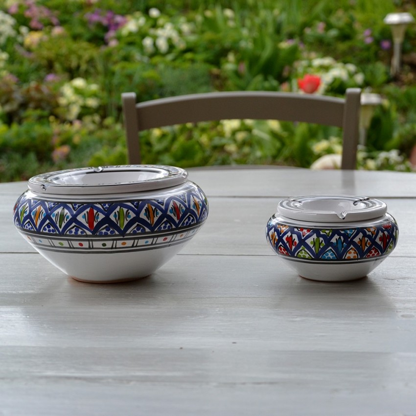 Cendrier Moyen modèle anti fumée Bakir bleu - D 12 cm