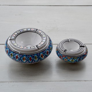 Cendrier Moyen modèle anti fumée Bakir turquoise - D 12 cm