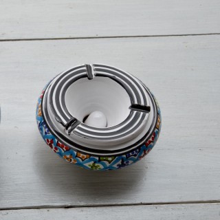 Cendrier Moyen modèle anti fumée Bakir turquoise - D 12 cm