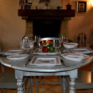 Plat carré Khelel beige - L 30 cm